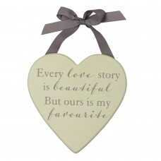 Amore MDF Heart Plaque 20cm - Love Story